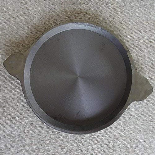 Harsithaa Trading Company Cast Iron Flat Frying Pan Ada Chatti (9-inch, Black)