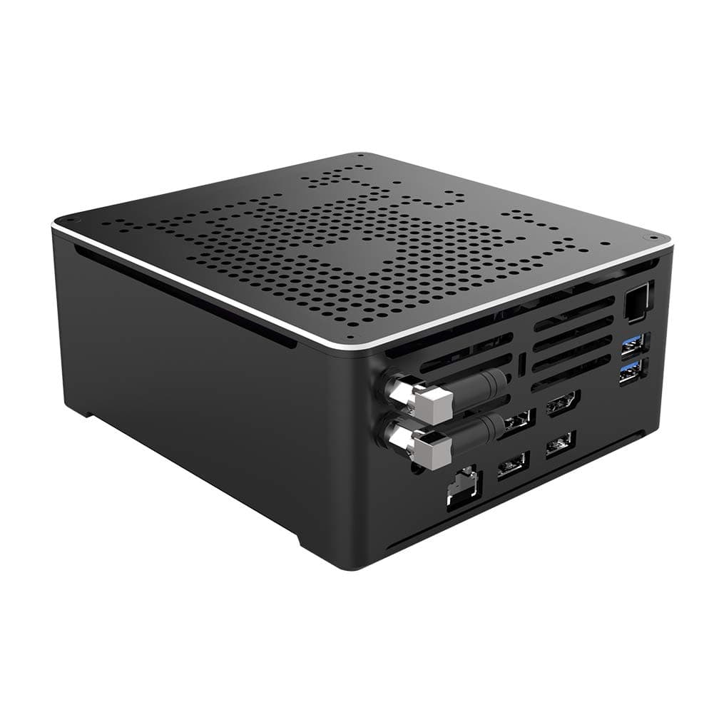 HUNSN4K Mini PC, HTPC, NUC, Small Server, Windows 11 or Linux Ubuntu, Support Proxmox, Vmware, ESXI, KODI, Intel I9 10880H 10885H, BY02, DP, HDMI, TYPE-C, 2 x LAN, 8G RAM, 128G SSD