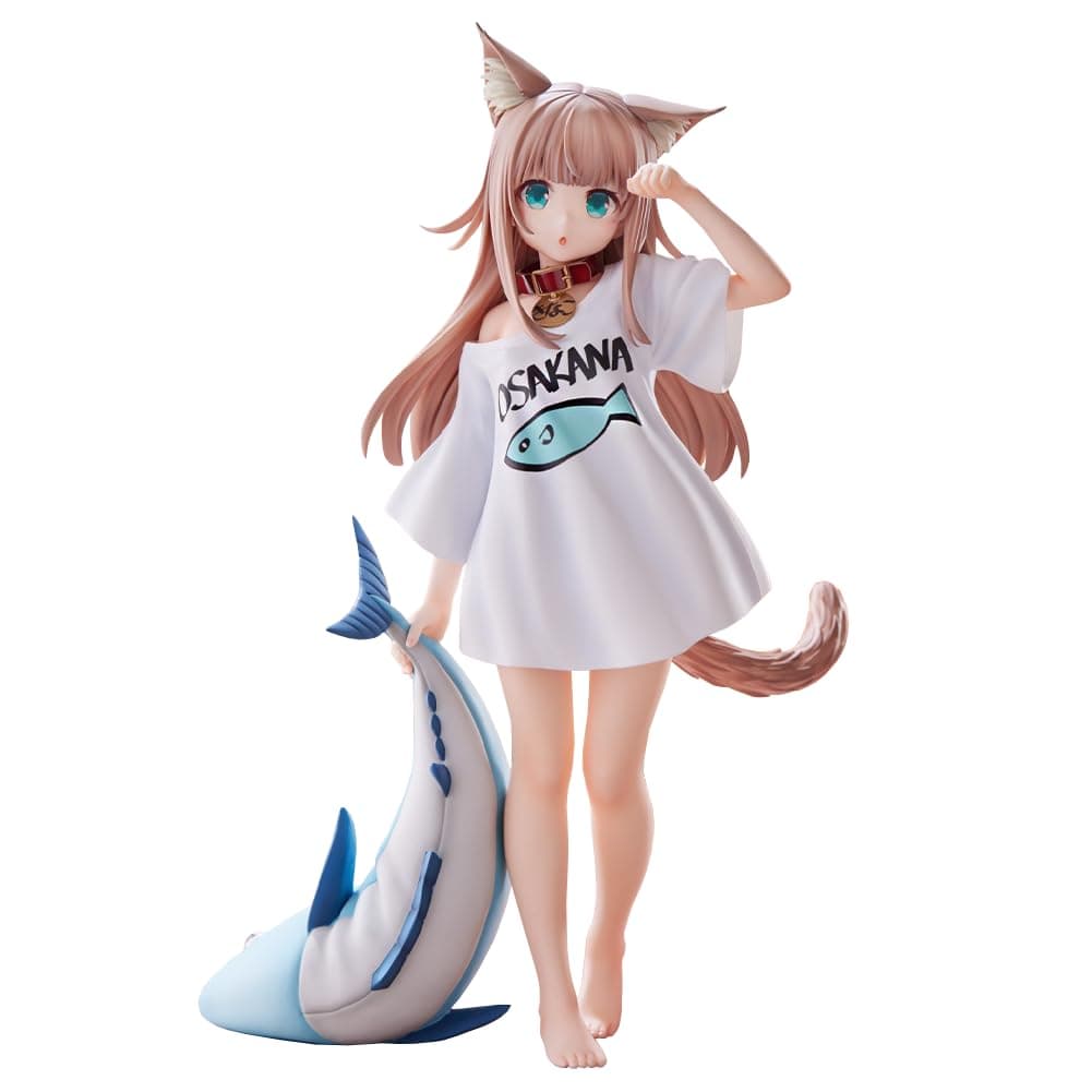 Zhongkaihua Cute Cat Girl Figure Kinako Cartoon Q Figurines 21cm Standing PVC Statue Model Collection Desk Ornament