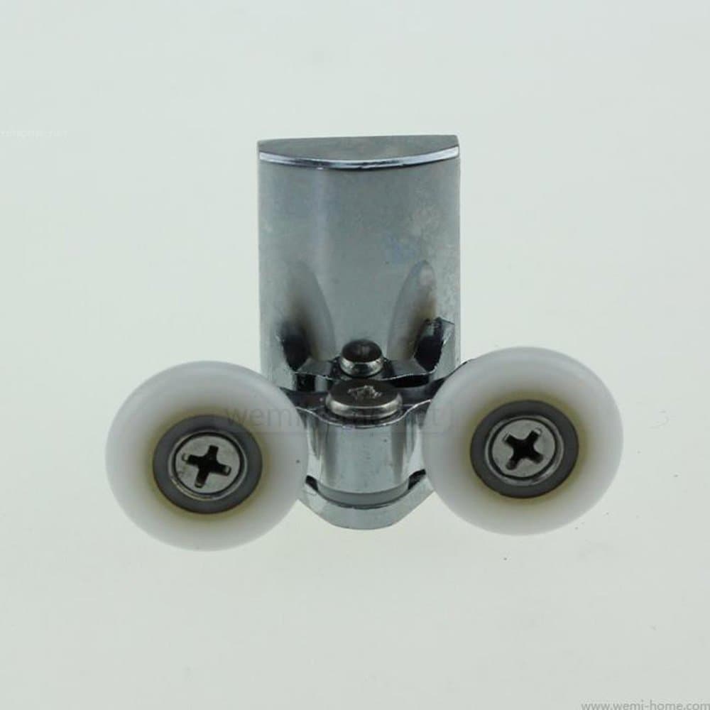 4Pcs Shower Door Rollers 25mm Twin Zinc Alloy Shower Door Wheels Bottom