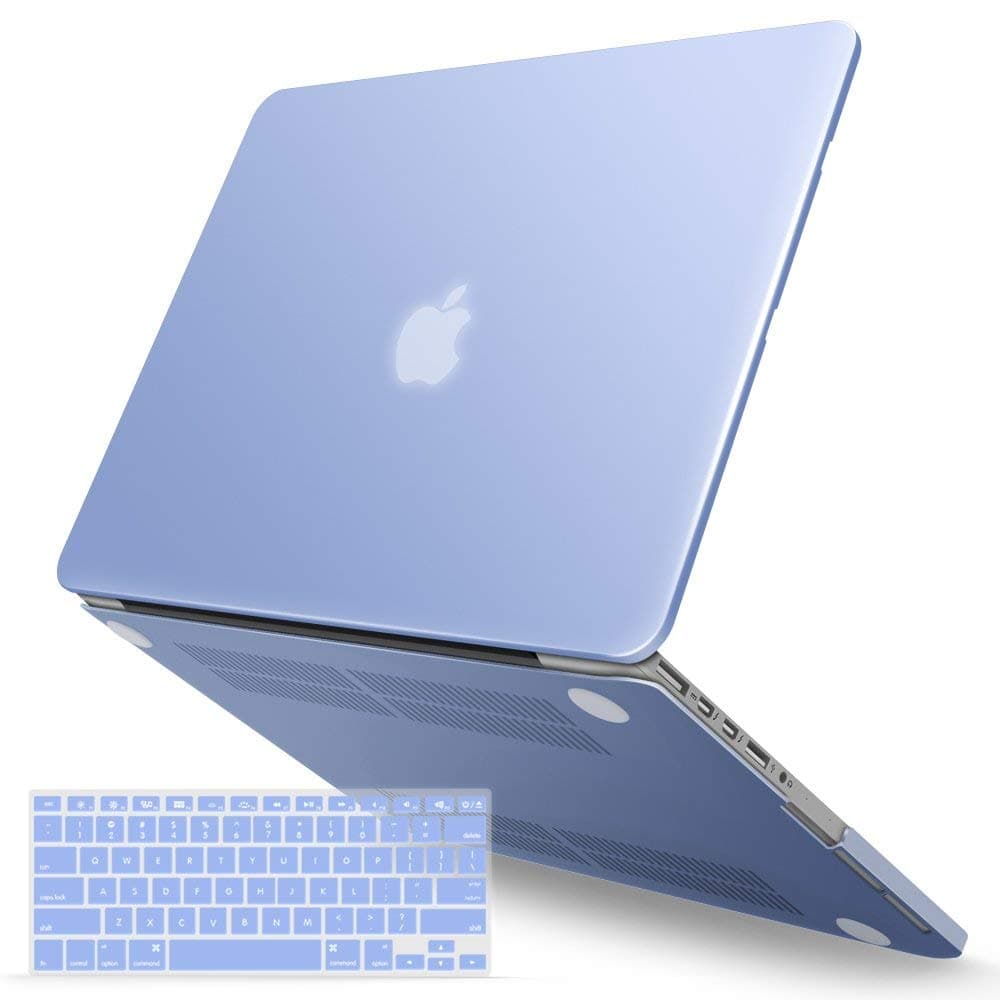 Compatible with MacBook Pro 13 Inch Case 2015 2014 2013 end 2012 A1502 A1425, Hard Shell Case with Keyboard Cover for Old Version Apple Mac Pro Retina 13, Serenity Blue, R1301SRL+1