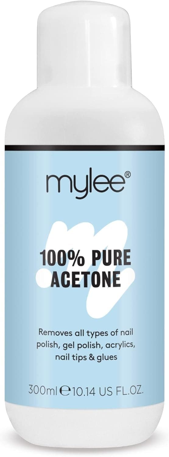 100% Pure Acetone (300ml) - Gel Nail Polish Remover – Maximum Strength Professional Soak-Off for UV/LED, Acrylics, Nail Tips & Glue - Made in the UK