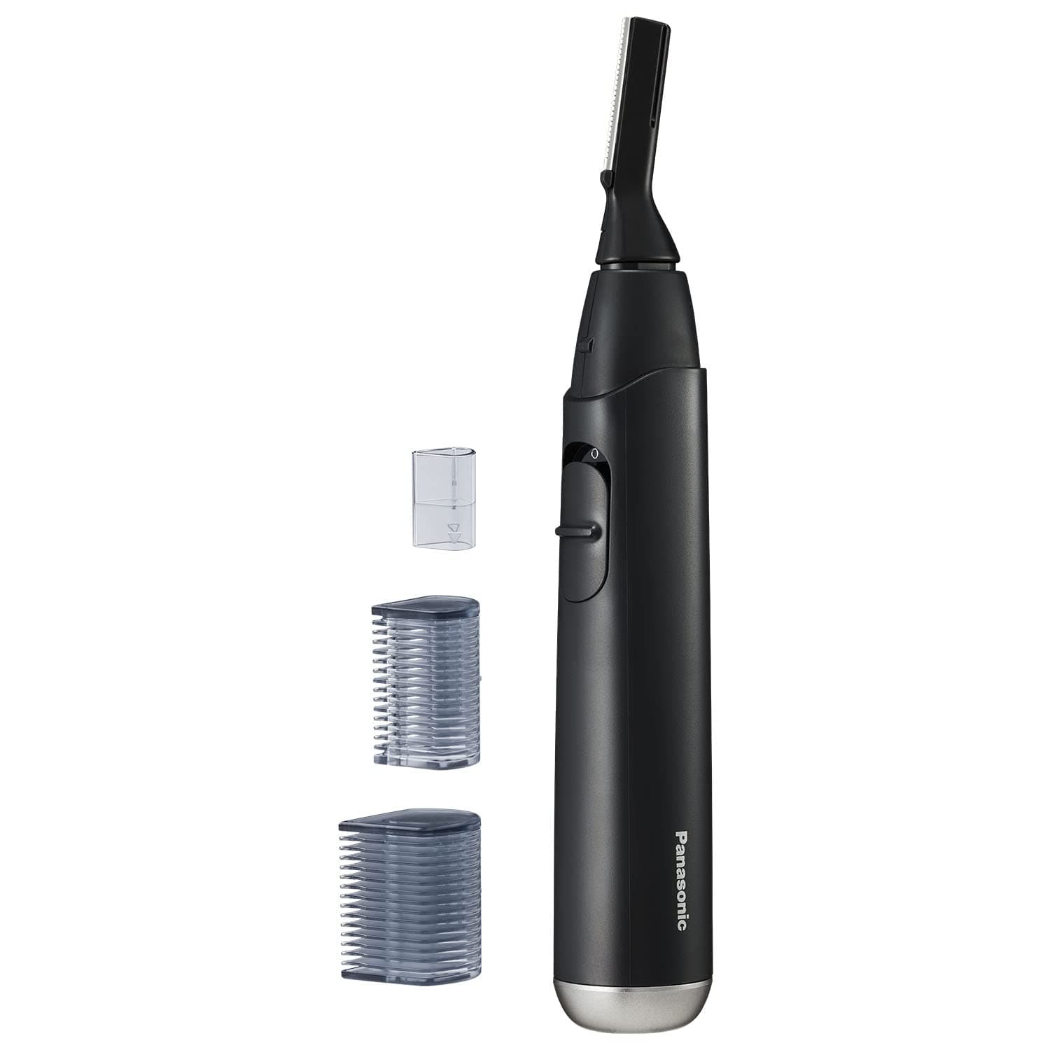 Facial Hair Trimmer for Sensitive Skin, Unisex Detailer with Flexible Head, Gentle on Acne, Includes 2 Eyebrow Attachments, Wet/Dry - ER-GM40-K (Black)