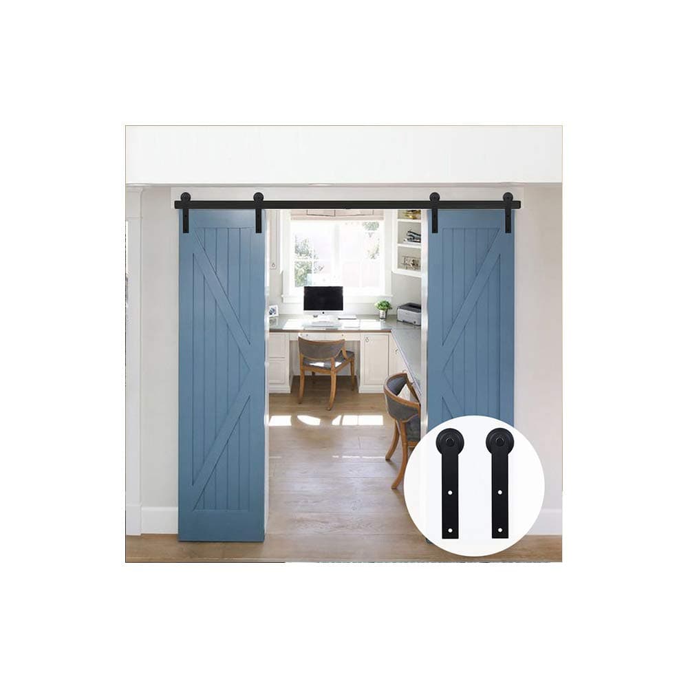 LWZH 9.6FT/291cm Sliding Barn Door Hardware Sliding Door Kit Barn Door Kit for Double Door