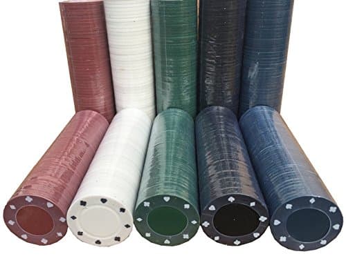 400 x POKER ROULETTE CASINO CHIPS - SUITED DESIGNS IN 5 COLOURS