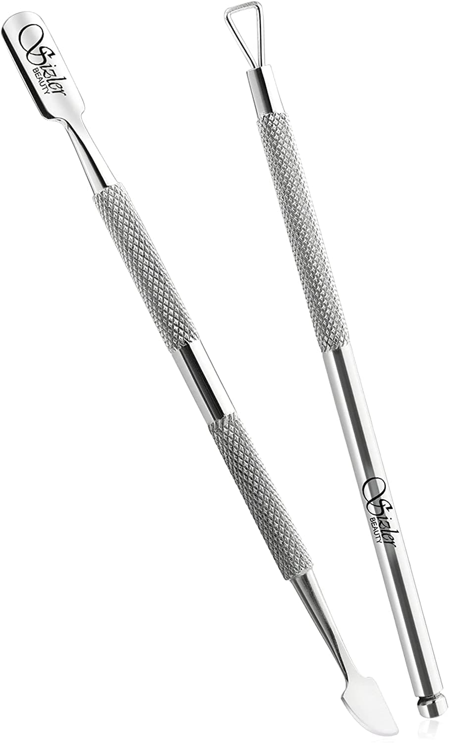 Cuticle Pusher Tool by Sizler Beauty, Nail cleaner, UV Gel Nail Polish Remover Tool/Scraper – Professional Cuticle Pusher Set/Manicure & Pedicure Set [Pack of 2]