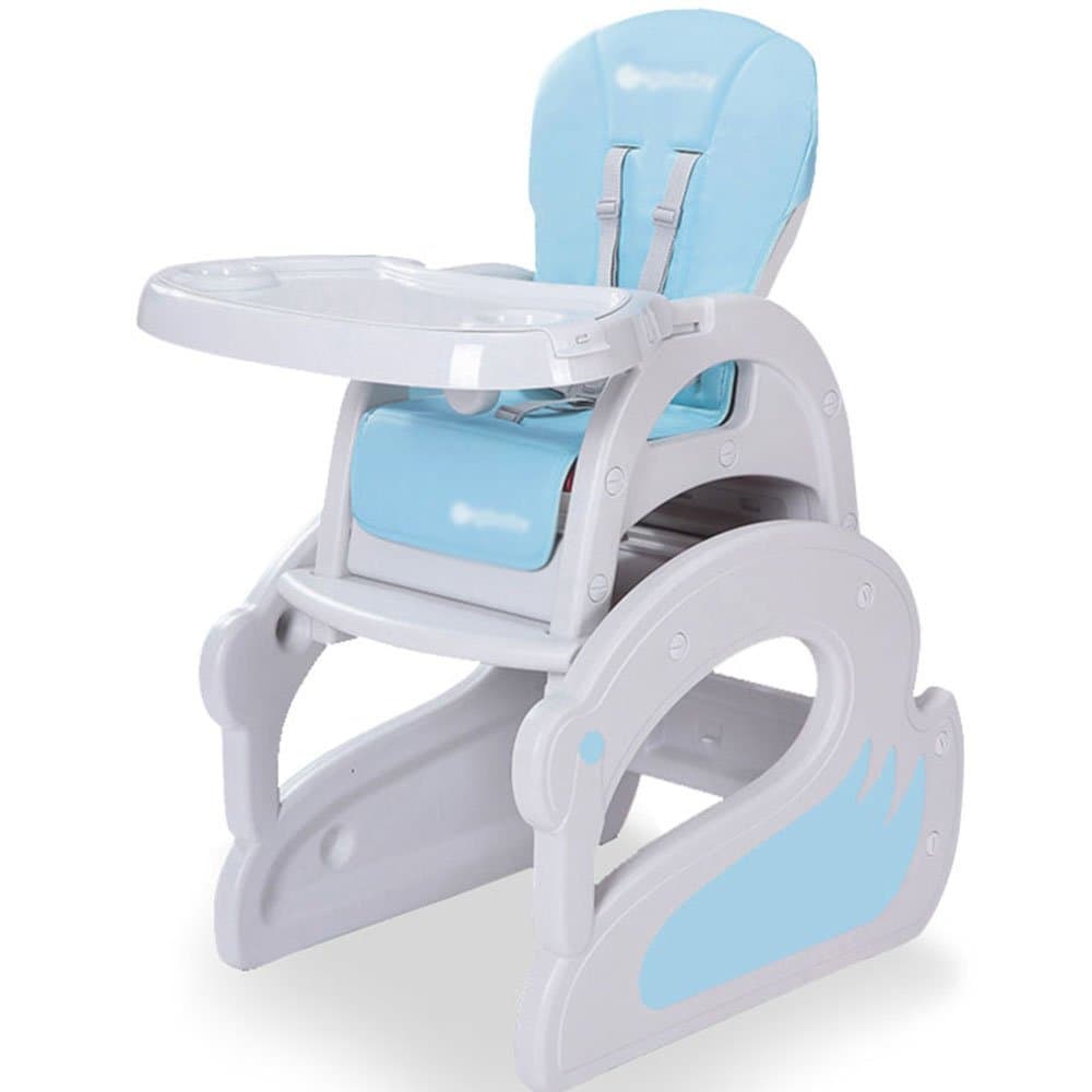 Travel Cots Brisk- 3 In 1 Baby High Chair Desk Convertible Play Table Conversion Seat Booster (Color : Swan section (blue))