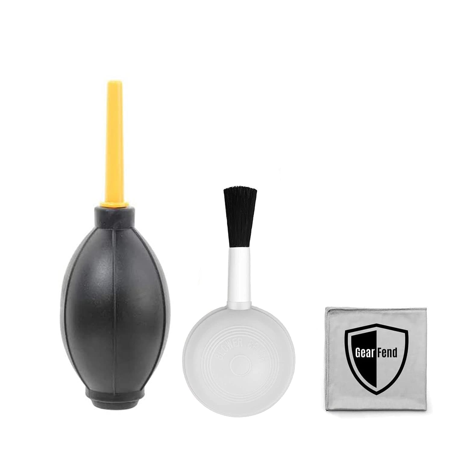Dust Cleaner Kit Strong Cleaning Air Blower + Soft Brush Blower for Camera & Camcorder, Lens, LCD Screens, etc + Microfiber Cloth