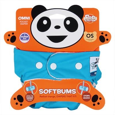 SoftBums Omni One Size Cloth Diaper 3 Piece Set - Snaps, Ocean