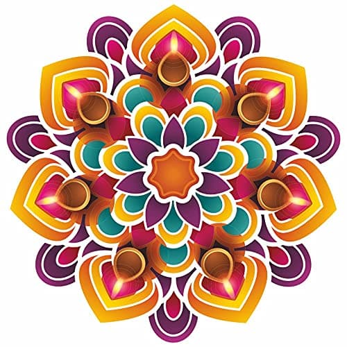 ALL YOUR DESIGN Rangoli Religious Vinyl Floor Sticker for Pooja Room Door Entrance Floor Home Decoration Diwali Stickers(Multicolor, Waterproof, Self Adhesive Vinyl)_78