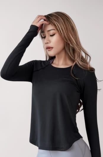 Polyester Women's Round Neck Full Sleeves Relaxed Fit T-Shirt