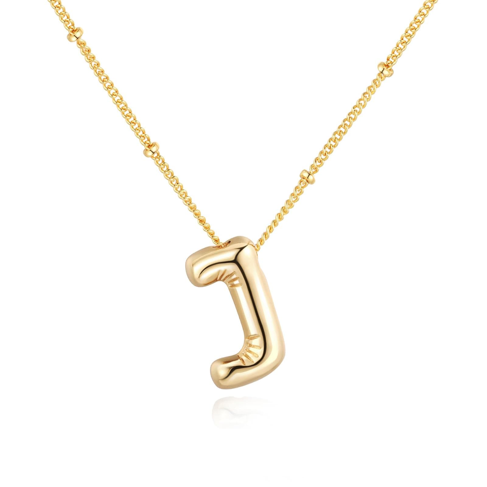 Cloud jewelryGold Bubble Letter Necklace Initial Necklaces for Women Dainty Pendant Necklace