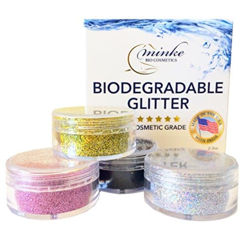100% BIODEGRADABLE Cosmetic Grade Body Glitter | Chunky Silver Makeup on Amazon | Fine Rose Pink | Natural glitter for DIY Soaps, Bath