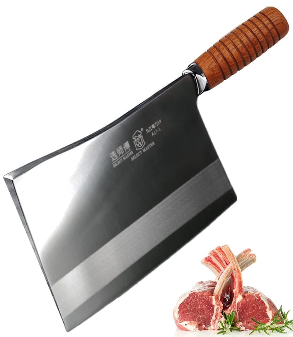 Meat Cleaver - Professional Chinese Chef Knife - Heavy Duty Bone Chopper Kitchen Knife - Super Thick Blade - for Home & Restaurant from