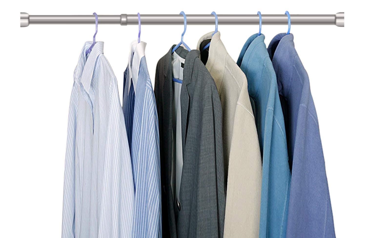 Adjustable Closet Rod 21.6 to 40.5 Inch Small Size Stainless Steel Clothes Rod with for Wardrobes, Shoe Cabinets(Need tools to install)