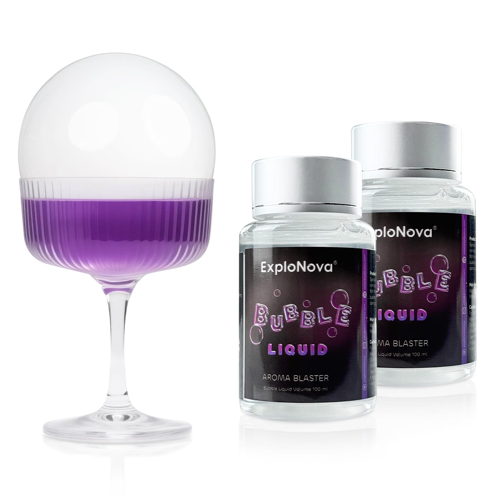 Decorative Bubble Mixture 6.76oz(200ml), 3.38oz(100ml)/Bottles Edible Bubbles for Cocktails, Compatible with Smoke Bubble Cocktail Gun