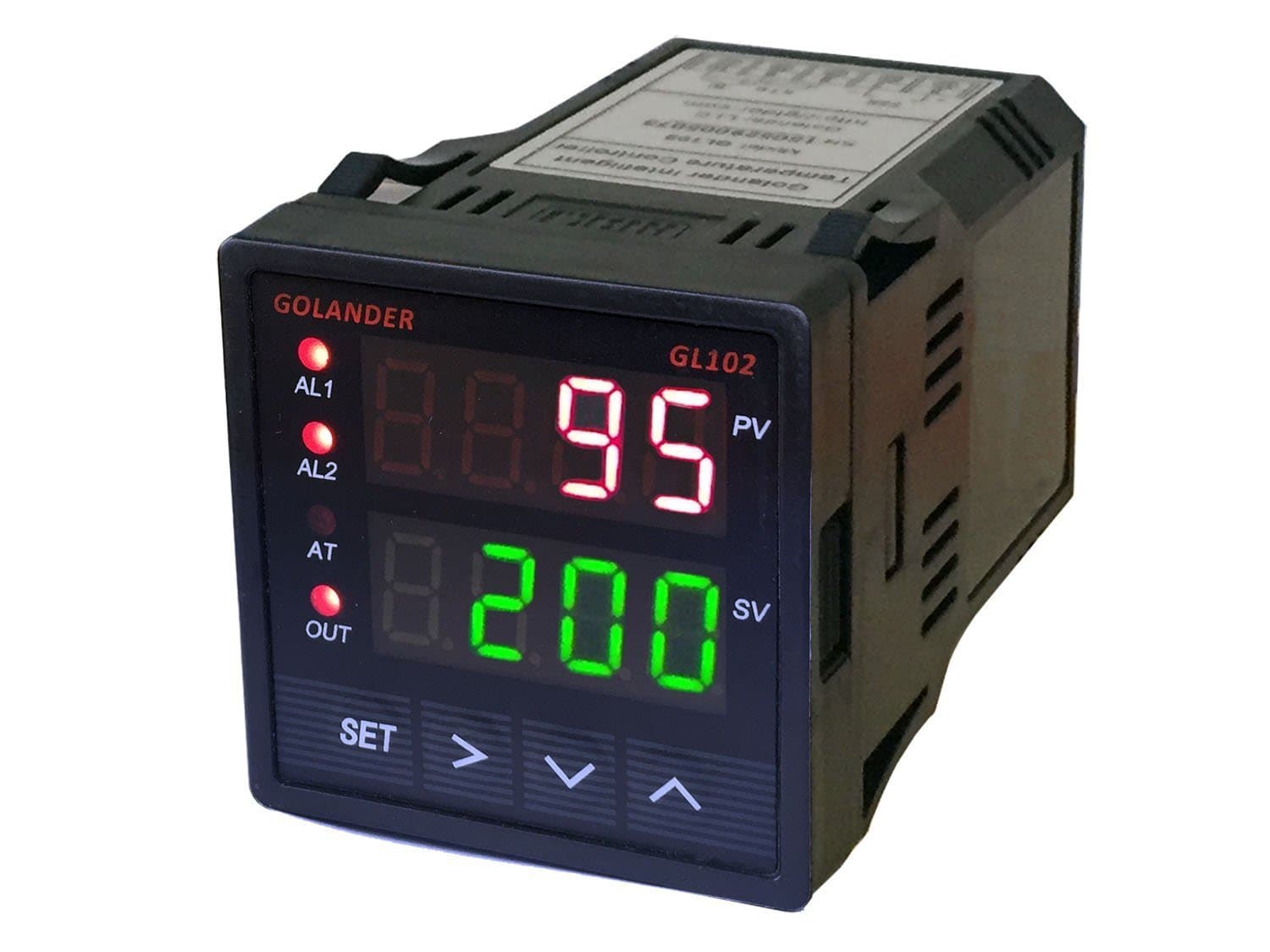 Universal 1/16DIN PID Temperature Controller, PID, On/off, Manual Control, with 2 Alarm Relays