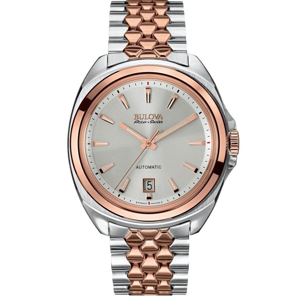 Bulova Accu Swiss 65B159 Mens Accu Swiss Two Tone Steel Bracelet Watch