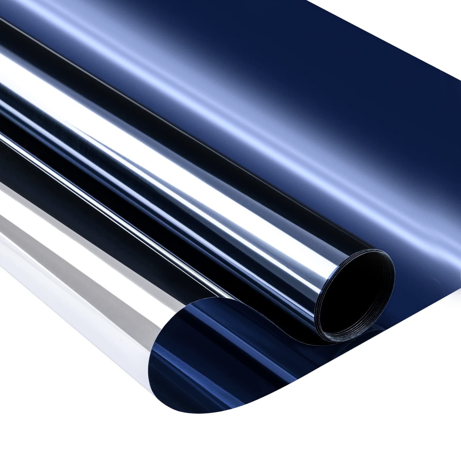 Niviy One Way Window Film Daytime Privacy Mirror Effect Reflective Window Tint for Home Self Adhesive UV Sun Blocking Heat Control Glass Door Films 17.5 x 78.7 inches Blue Silver
