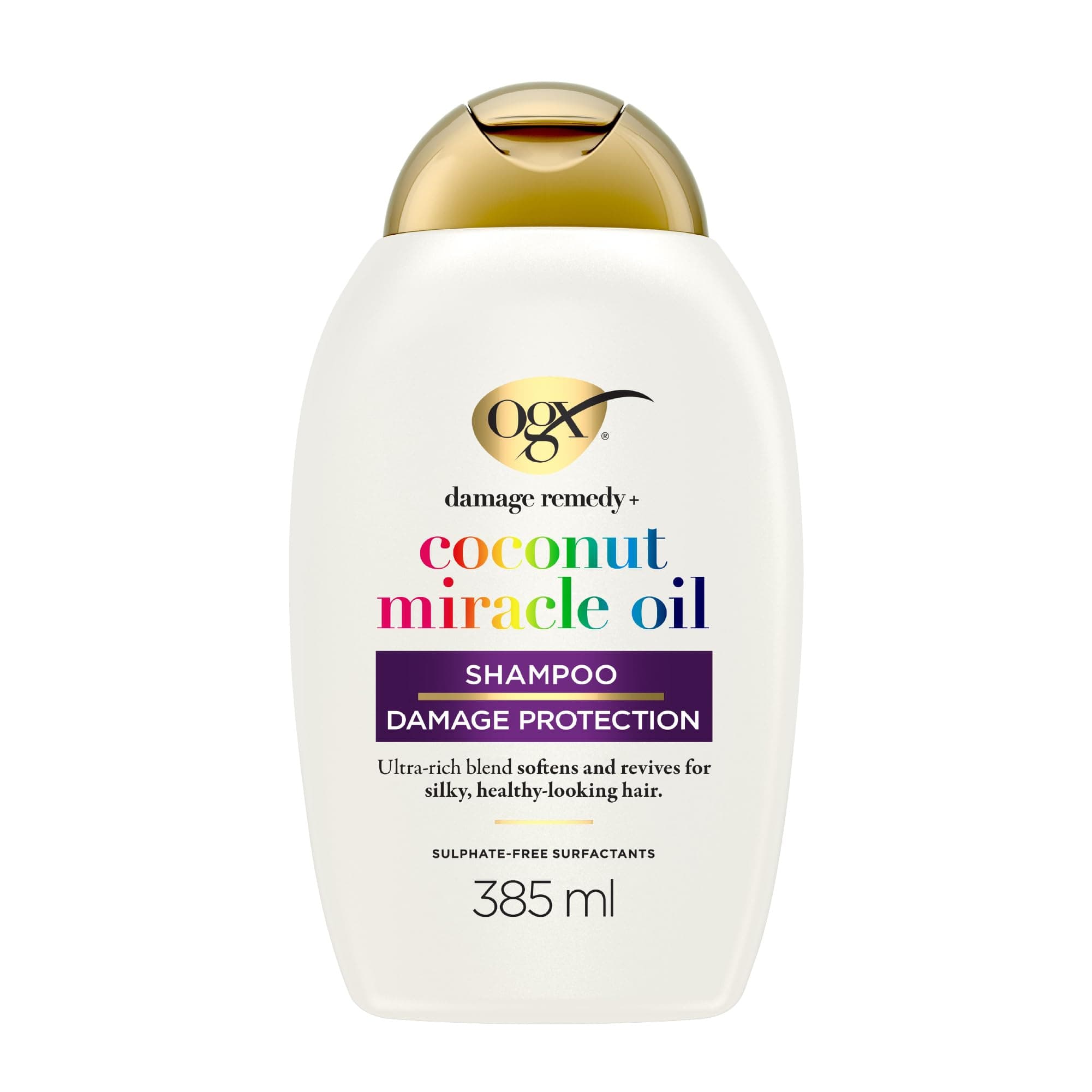 OGX Damage Remedy with Coconut Miracle Oil Shampoo, Softens and Revives Hair, for Silky and Healthy-Looking Hair, Sulfate Free, 385ml