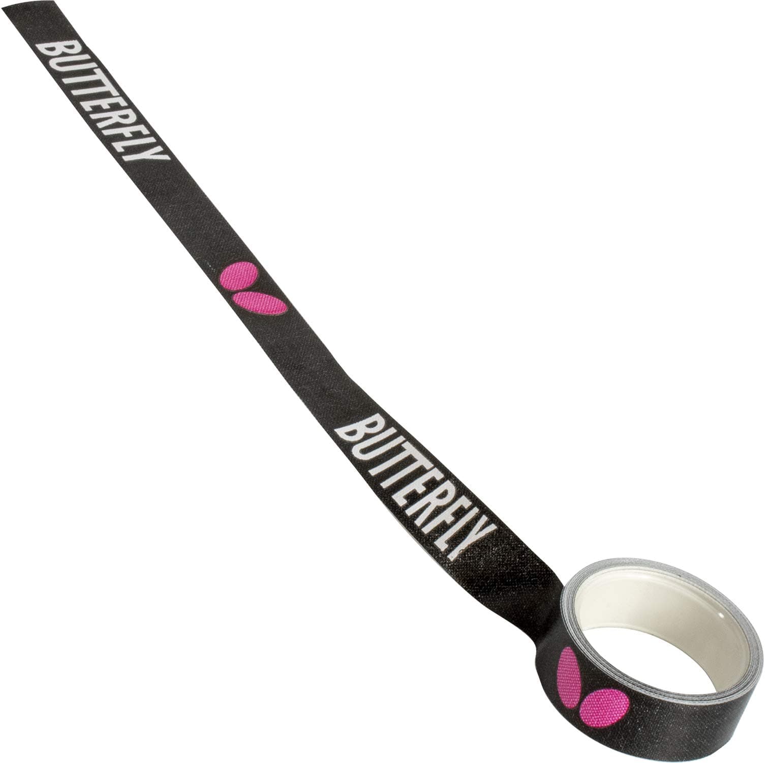Butterfly Side Tape Black/Magenta - 12mm Width - Side Tape to Protect The Edges of Your Table Tennis Paddles – 3 Sizes (1m, 10m, or 50m for 2, 20, or 100 Rackets)