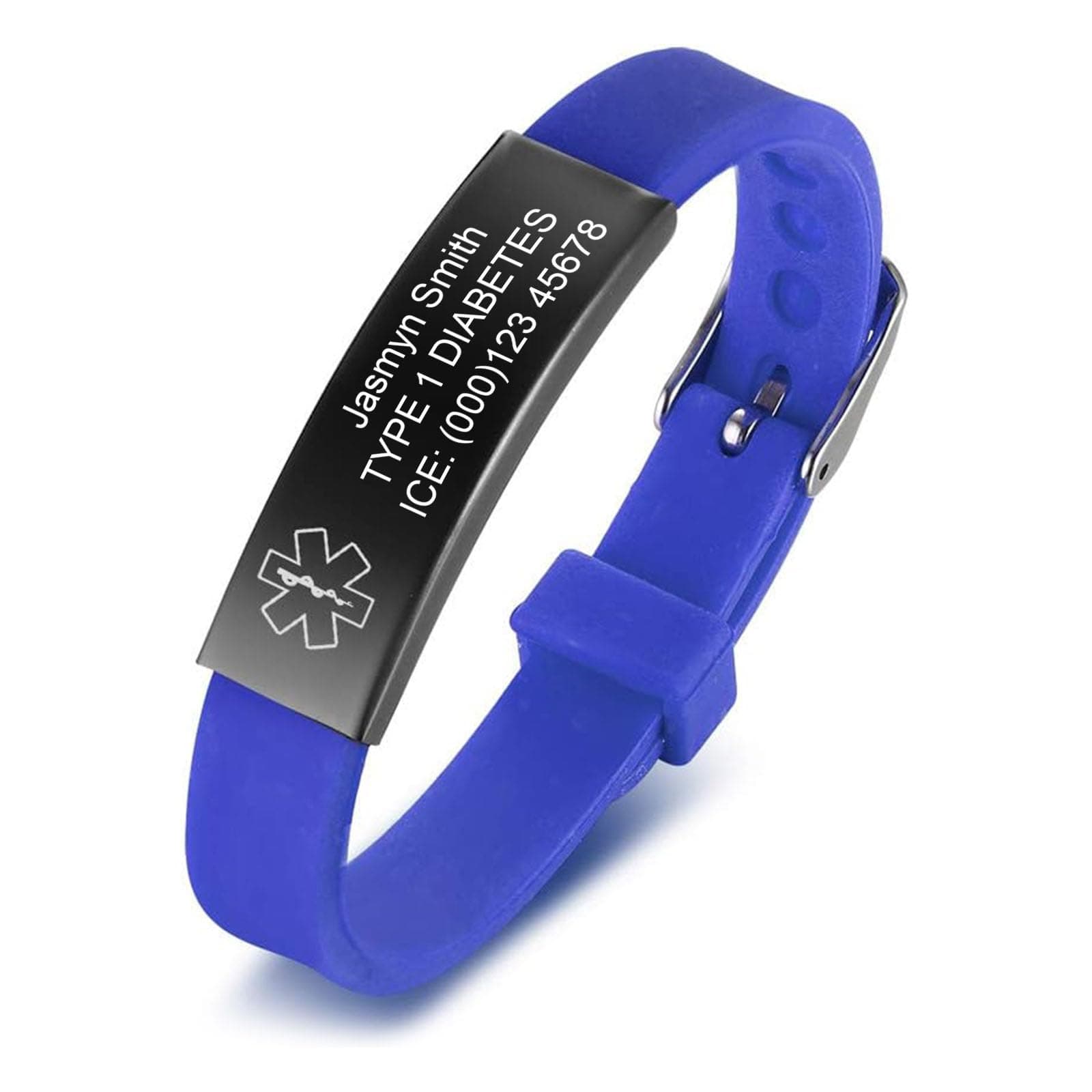 Personalised Medical Alert Bracelet for Men - Engraved Daily Outdoor Sport Silicone Wristband Emergency Medic Identification Bracelets for Men Teens Boys, Customised SOS Medical ID Bracelet Adjustable