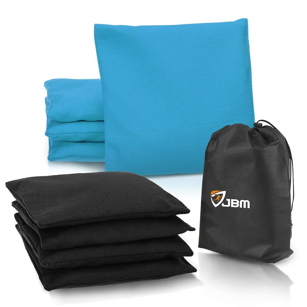 JBM Cornhole Bag (Pack of 8) Weather Resistant Cornhole Bags with Recycled Plastic Pellets for Tossing Corn Hole Game - Free Carrying Bag Included