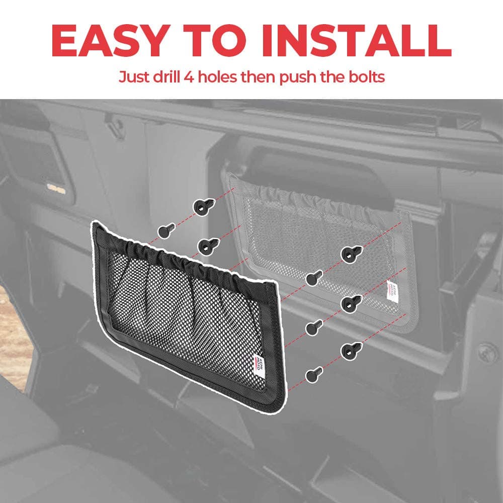 kemimoto UTV Rear Backrest Storage Nets Compatible with Can Am Defender Max Replacement New OEM #715003019 Black（Sold in pairs）
