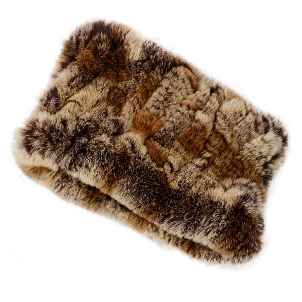 Yu He Rabbit Fur Headband - Winter Knit Neck Warmer Real Fur Headbands Women Scarf Muffler