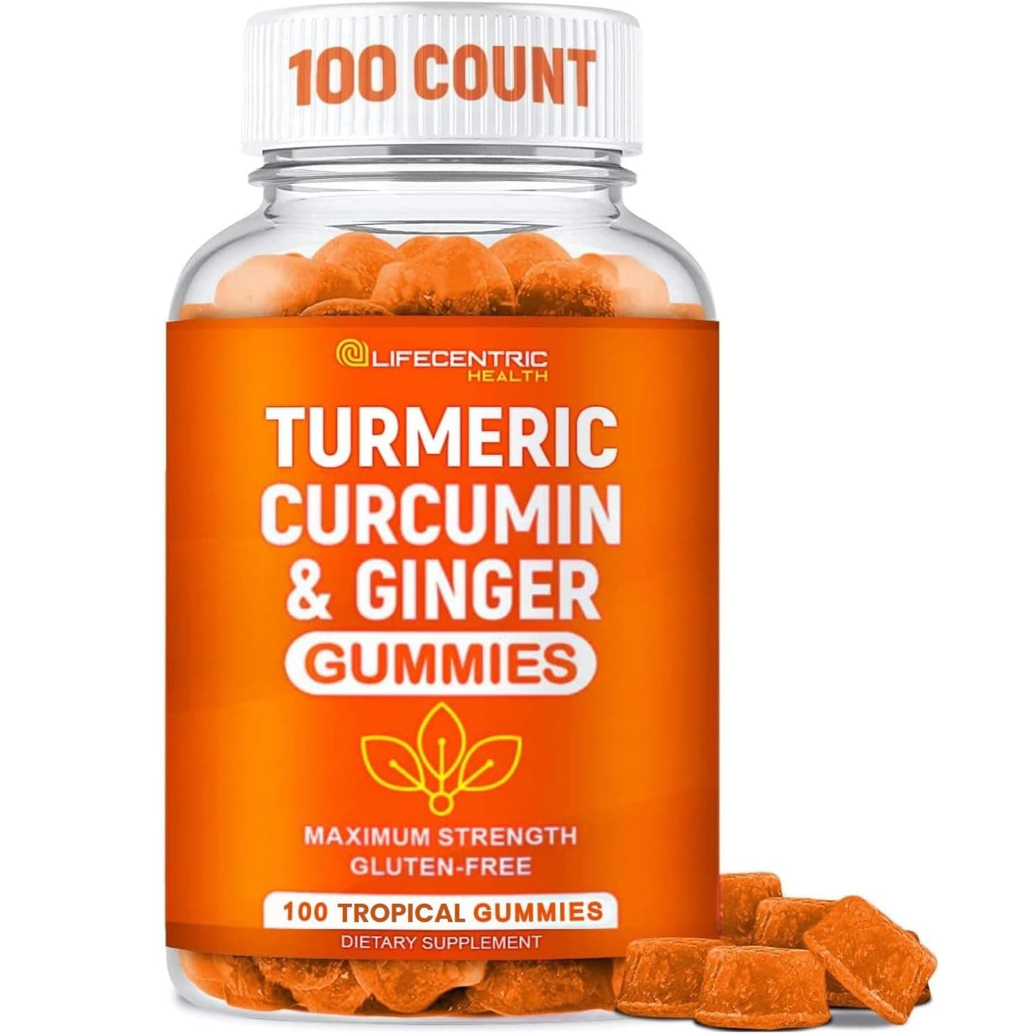 Turmeric Gummies for Adults & Kids Max Strength Anti Inflammatory Turmeric and Ginger Gummies Supplement Vegan Organic Natural Turmeric Curcumin Gummies for Joint Pain Inflammation & Health