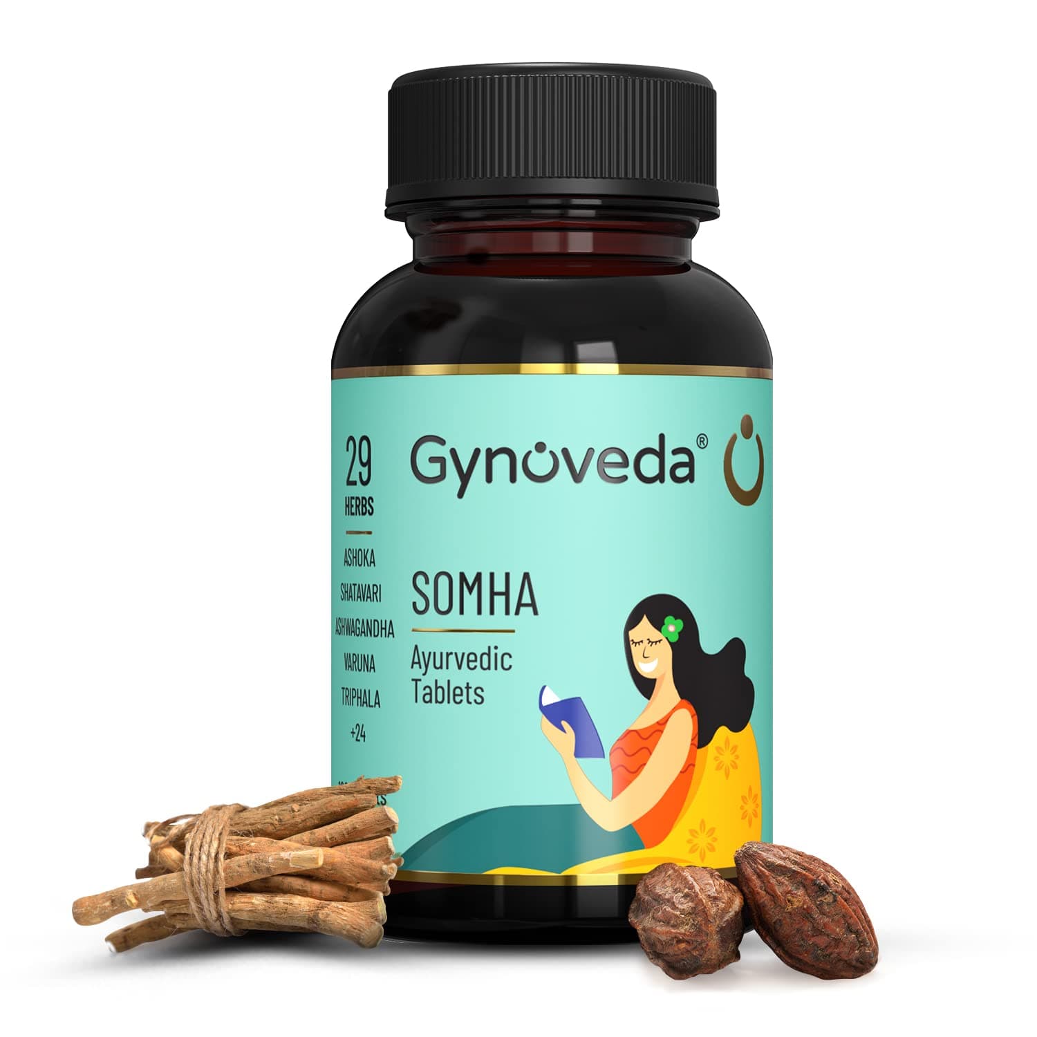 Gynoveda Vaginal Discharge Relief|No More Itching, Smell, Milky, Watery, Thick Discharge Before After Periods|Soma Anti Fungal Ayurvedic Tablets|1 Bottle, 120 Ayurvedic Tablets