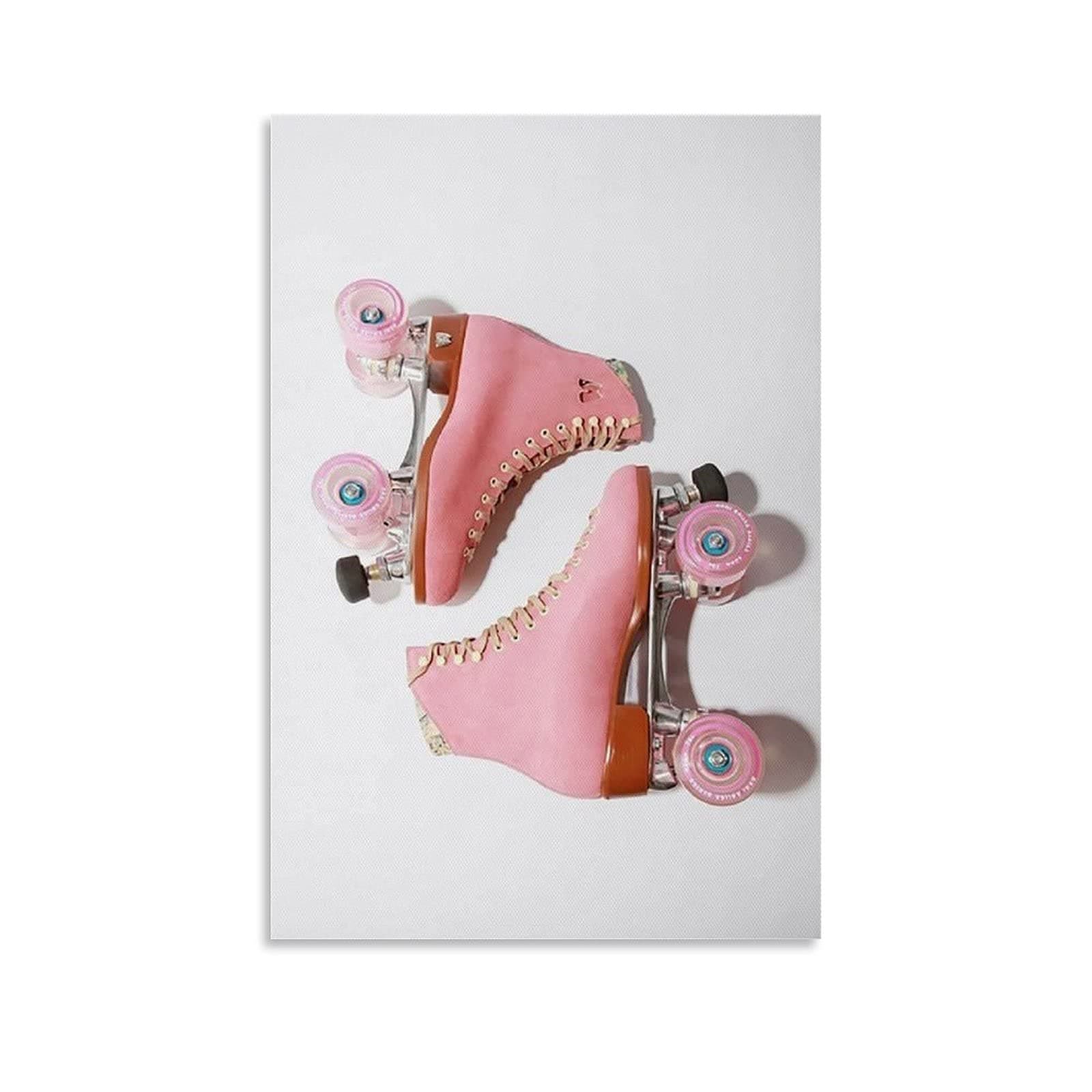 UPCEAN Posters for Room Aesthetic Pink Roller Skates Poster Decorative Painting Canvas Wall Art Living Room Posters Bedroom Painting 08x12inch(20x30cm)