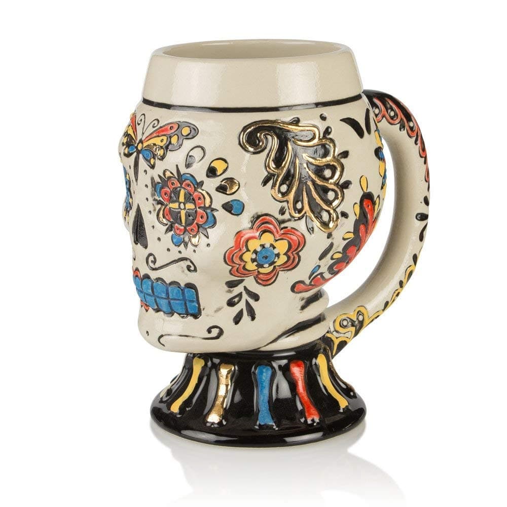 Day of the Dead DOD Sugar Skull Figural Shot Glass Mug Cup 3 oz