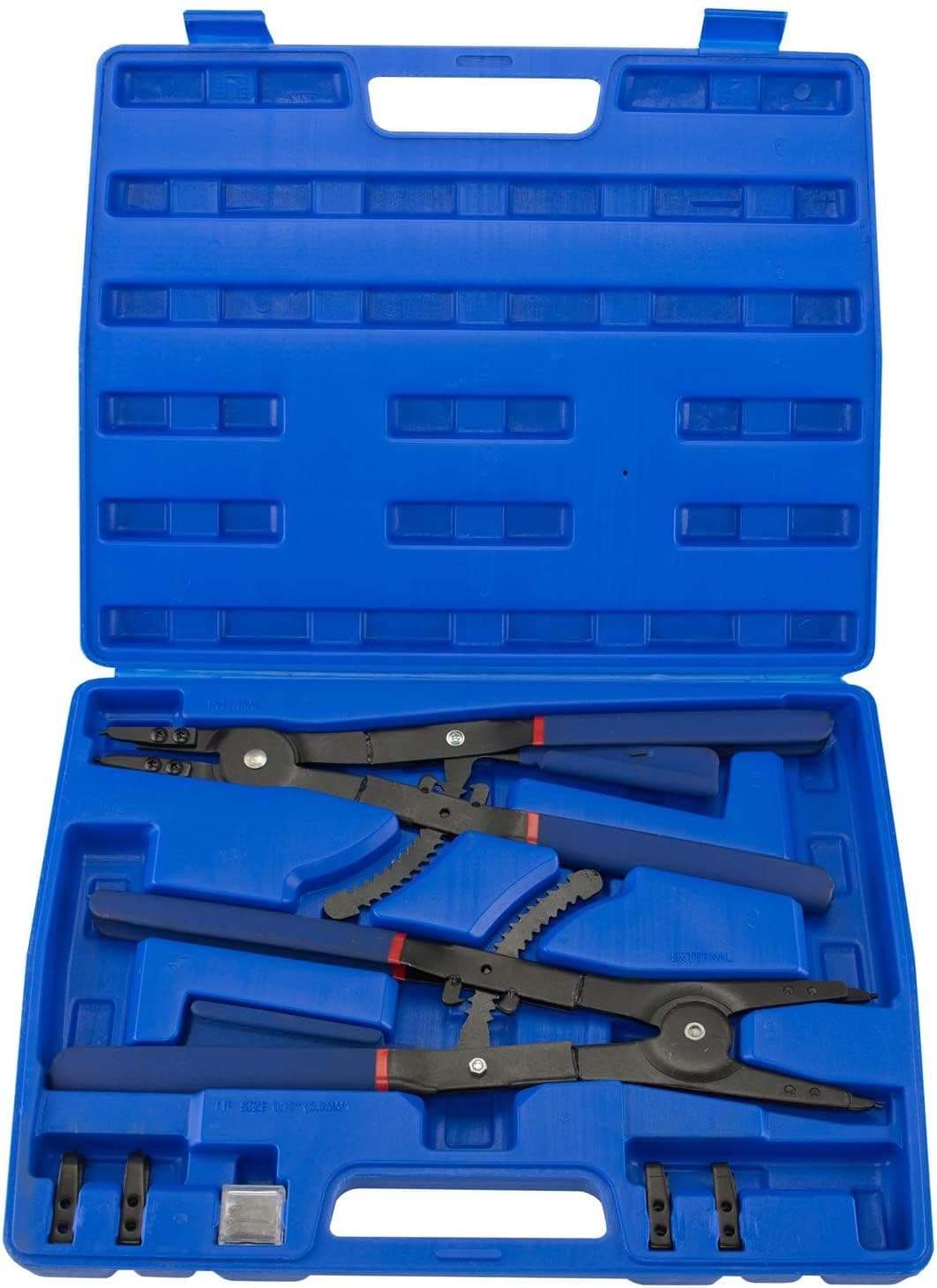 02016 16" Snap Ring Plier Set, 2 Piece,External and Internal Pliers, Straight, 45°, 90° Tips