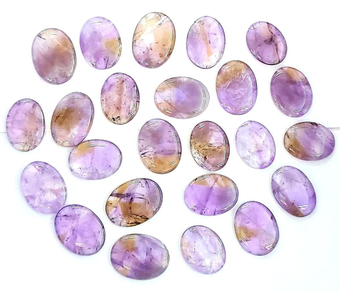 Natural Ametrine Gemstone Pocket Stone Single Cabochon Crystal Healing Wellness Gift Reiki Feng Shui Energy Peace Meditation