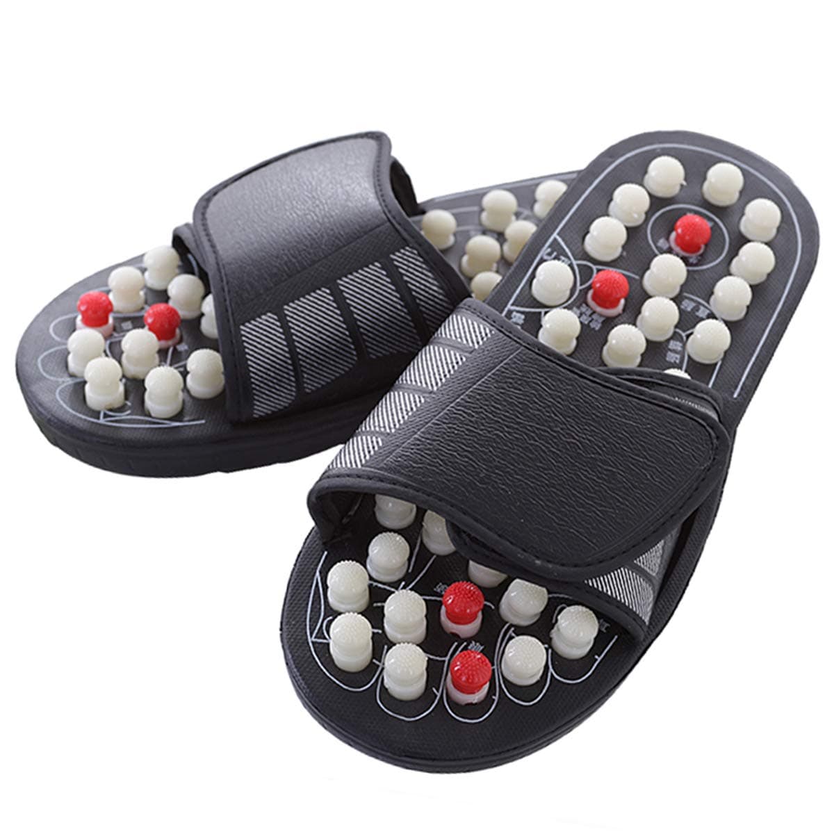 Acupoint Rotating Foot Massage Shoes Slippers Sandal Feet Reflexology Acupressure Acupuncture Therapy Medical Unisex-Size 42-43