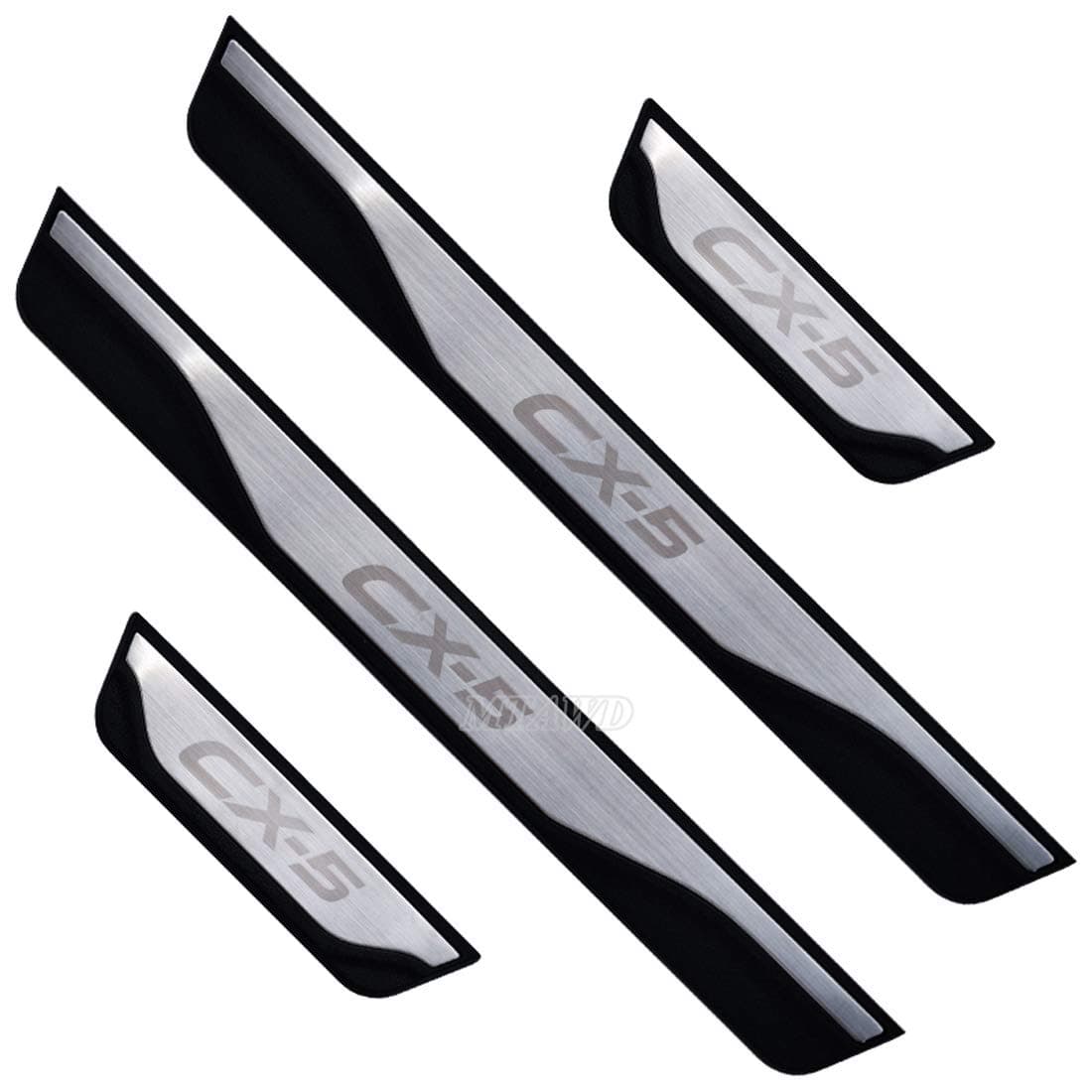 MTAWD Steel Car Door Sills Scuff Plate Protector Trim for Mazda CX-5 2014-2020 (with CX 5 Letter)