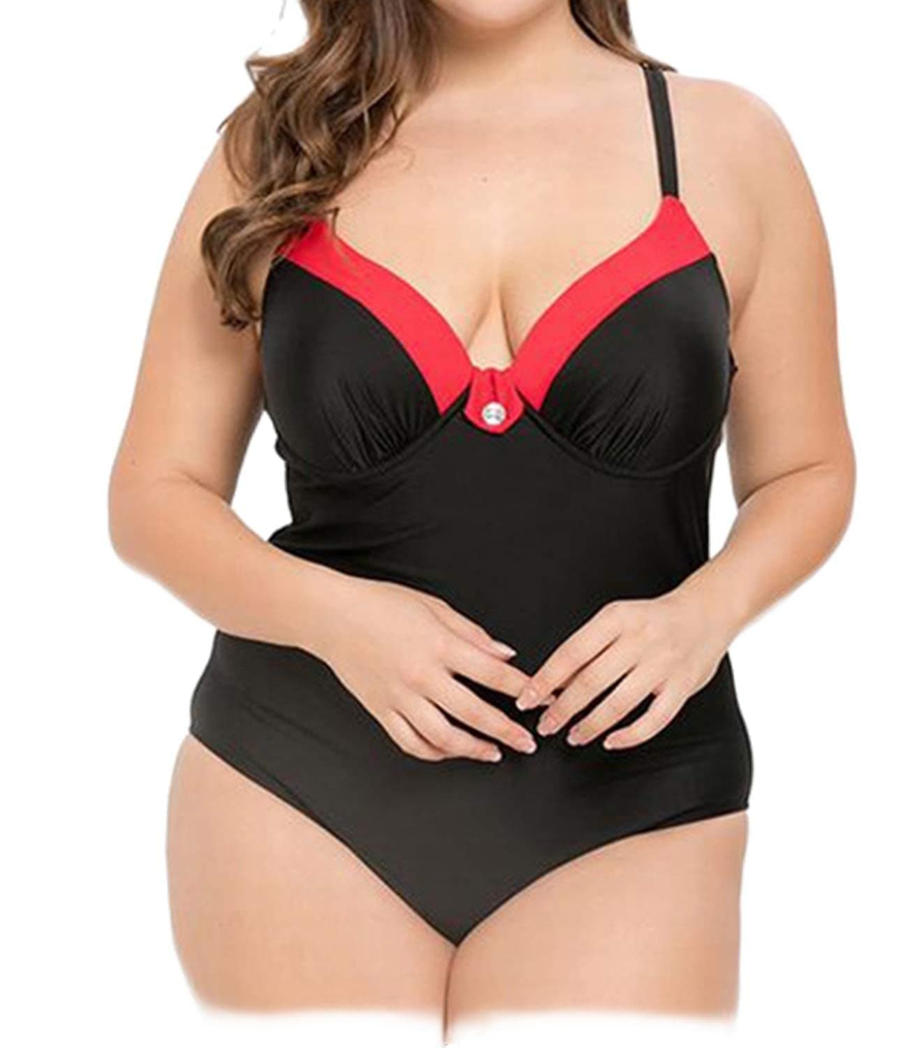 TURNMEON Women's Plus Size Swimsuits One Piece Monokinis Swimwear Athletic Tankini