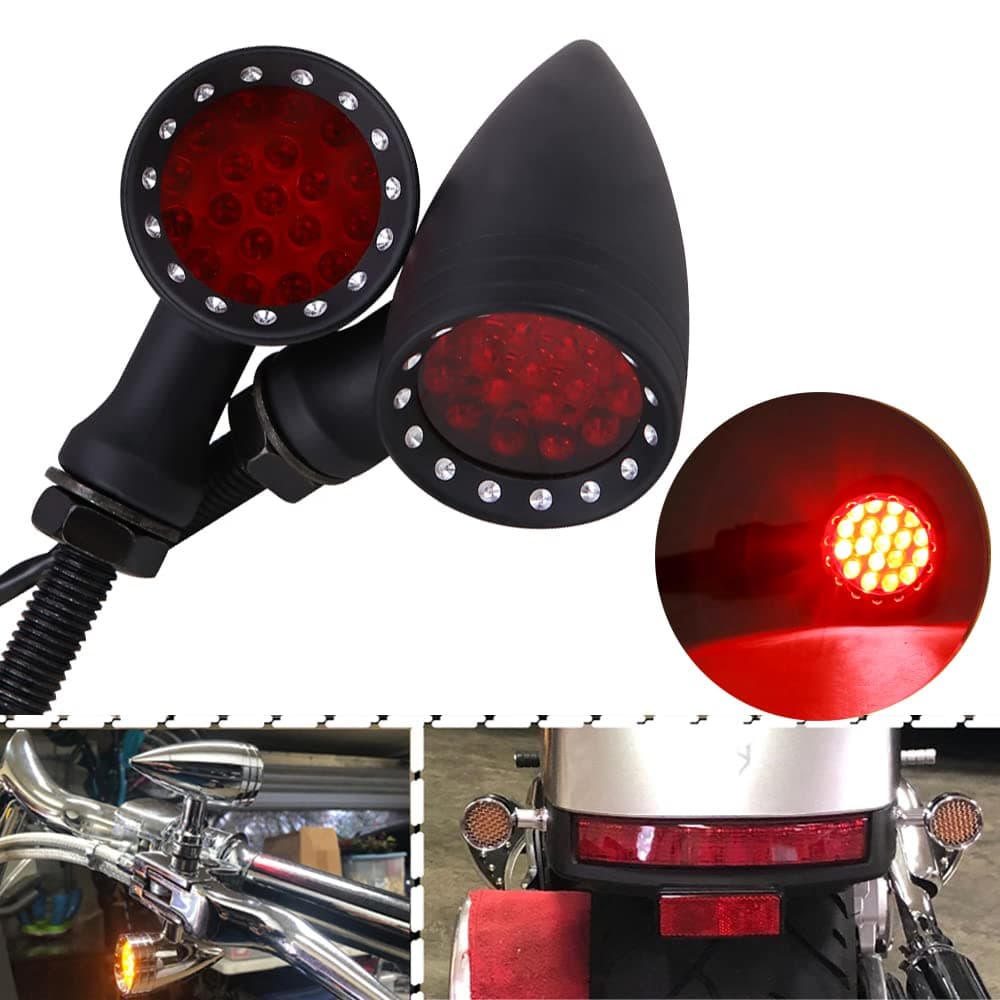 20LED Bright Universal Motorcycle LED Turn Signals Rear Bullet Motorcycle Turn Signals LED Motorcycle Blinkers, LED Turn Signal Motorcycle Blinkers Brake Running Tail For Honda Harley