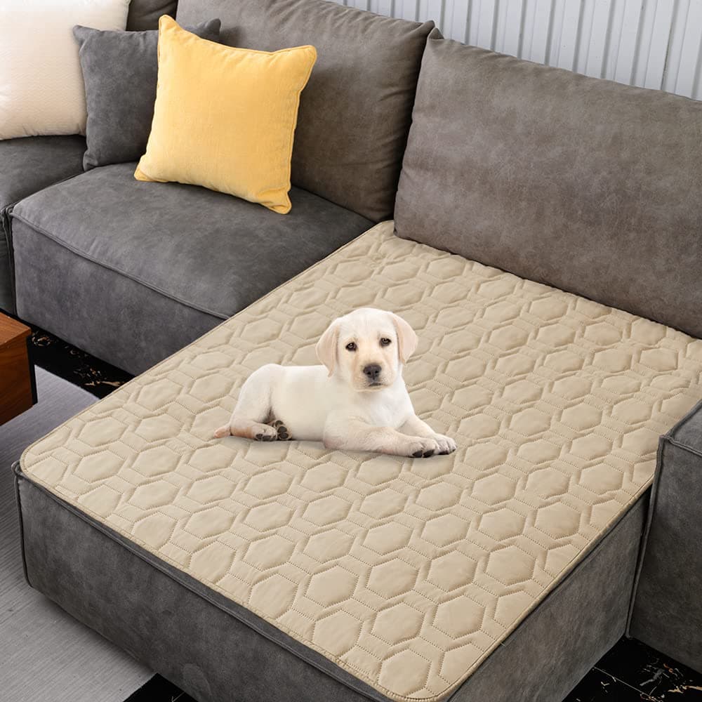 Tcksstex Waterproof & Non-Slip Dog Bed Cover and Pet Blanket Sofa Pet Bed Mat ，car Incontinence Mattress Protectors Furniture Couch Cover for Most Cats Dogs, Pets<40x50-Beige>