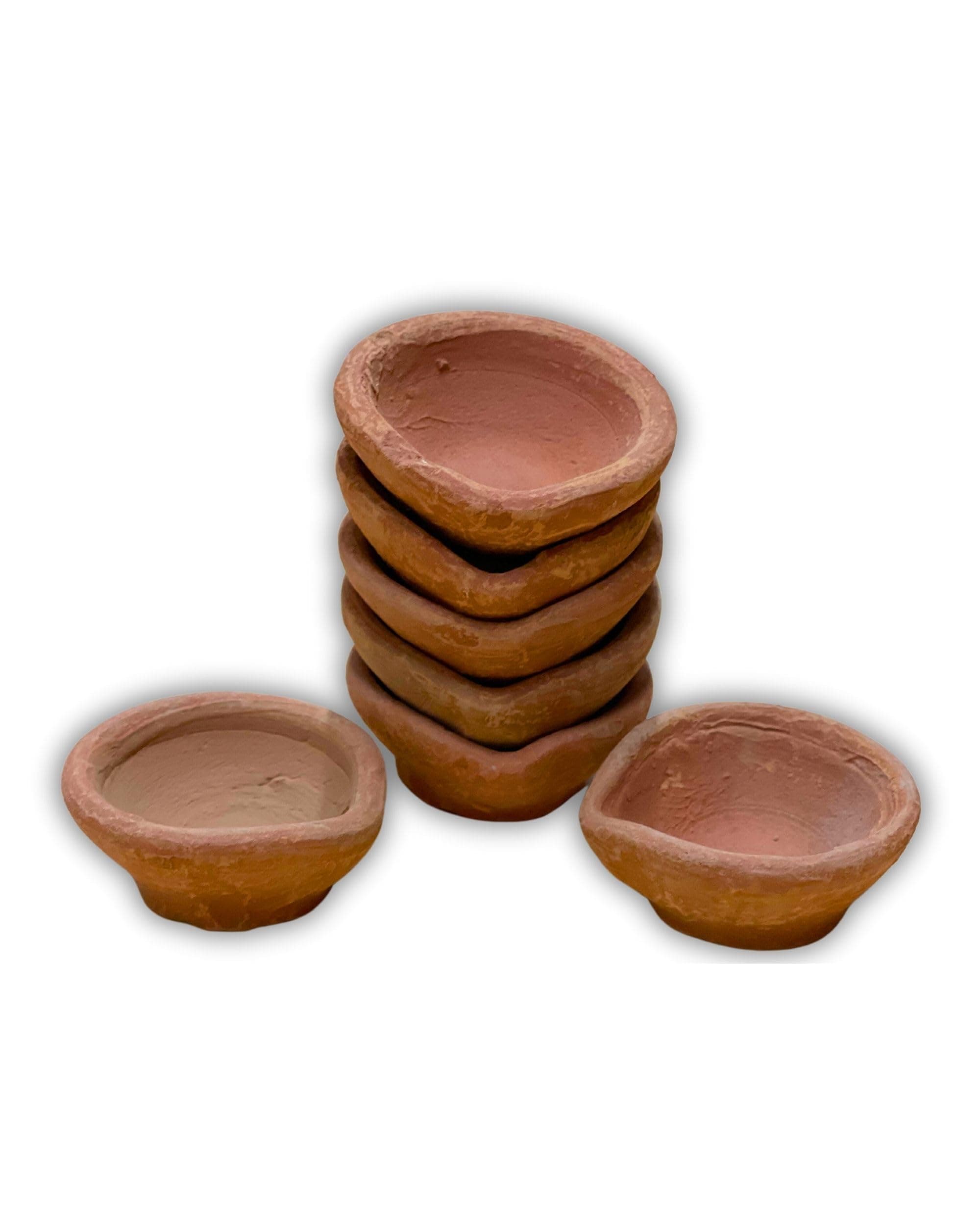 Traditional Handmade Plain Earthen Clay (Mitti) Diya for Diwali, Navratri, Diwali Decor, Home Decoration, Eco-Friendly | 12Pcs