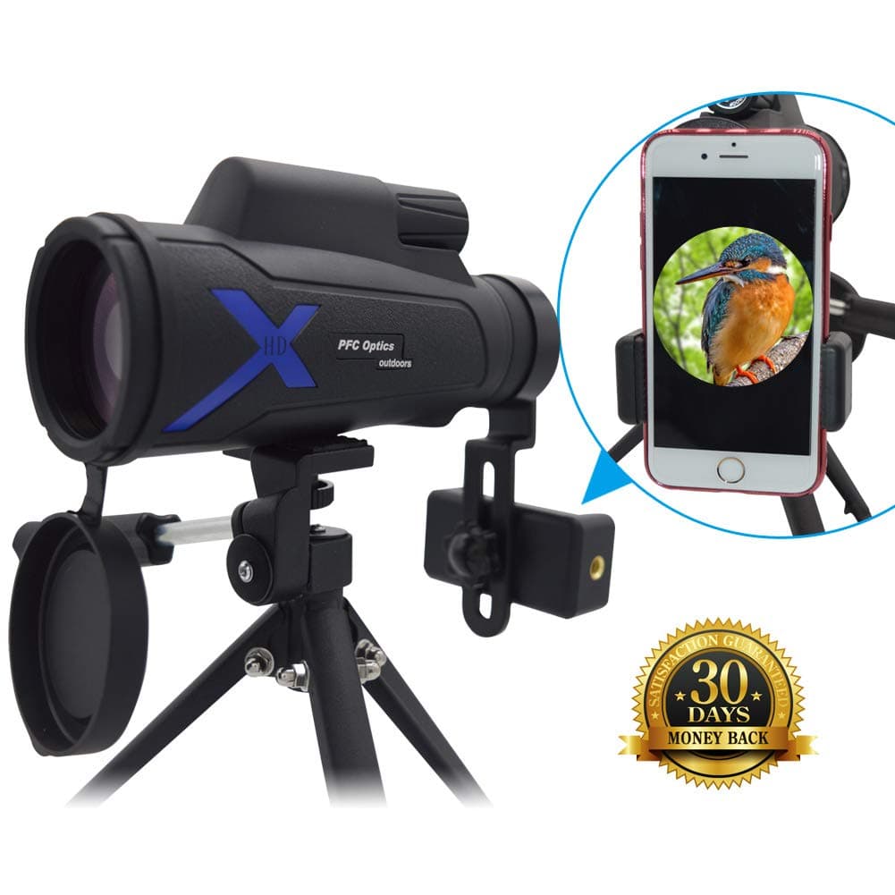 Monocular Telescope, 12x50 High Powered Monocular Scope for Adults with Long Tripod and Smartphone Adapter, Waterproof Fog HD Bak4 Prism Fmc Lens, Portable Monocular for Bird Watching/Wildlife/Travel