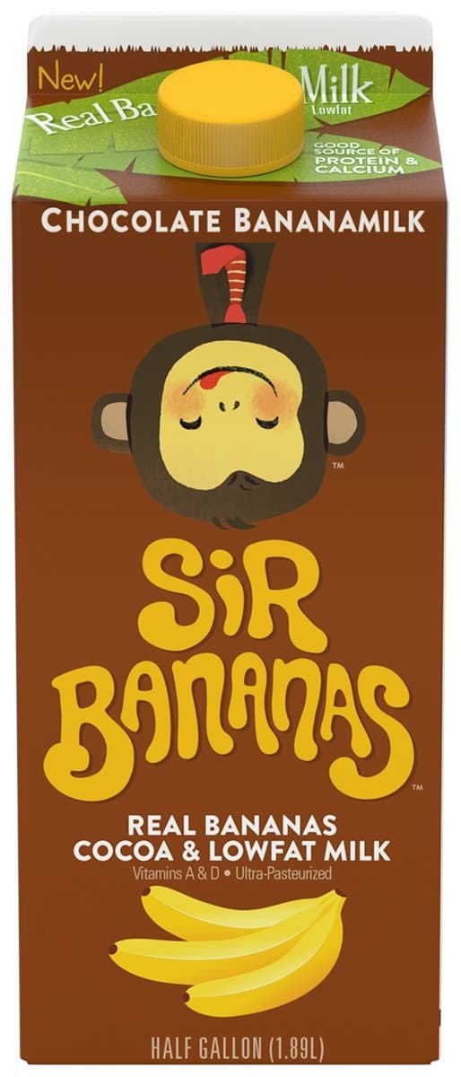 Sir Bananas Chocolate Banana milk, 64 oz.