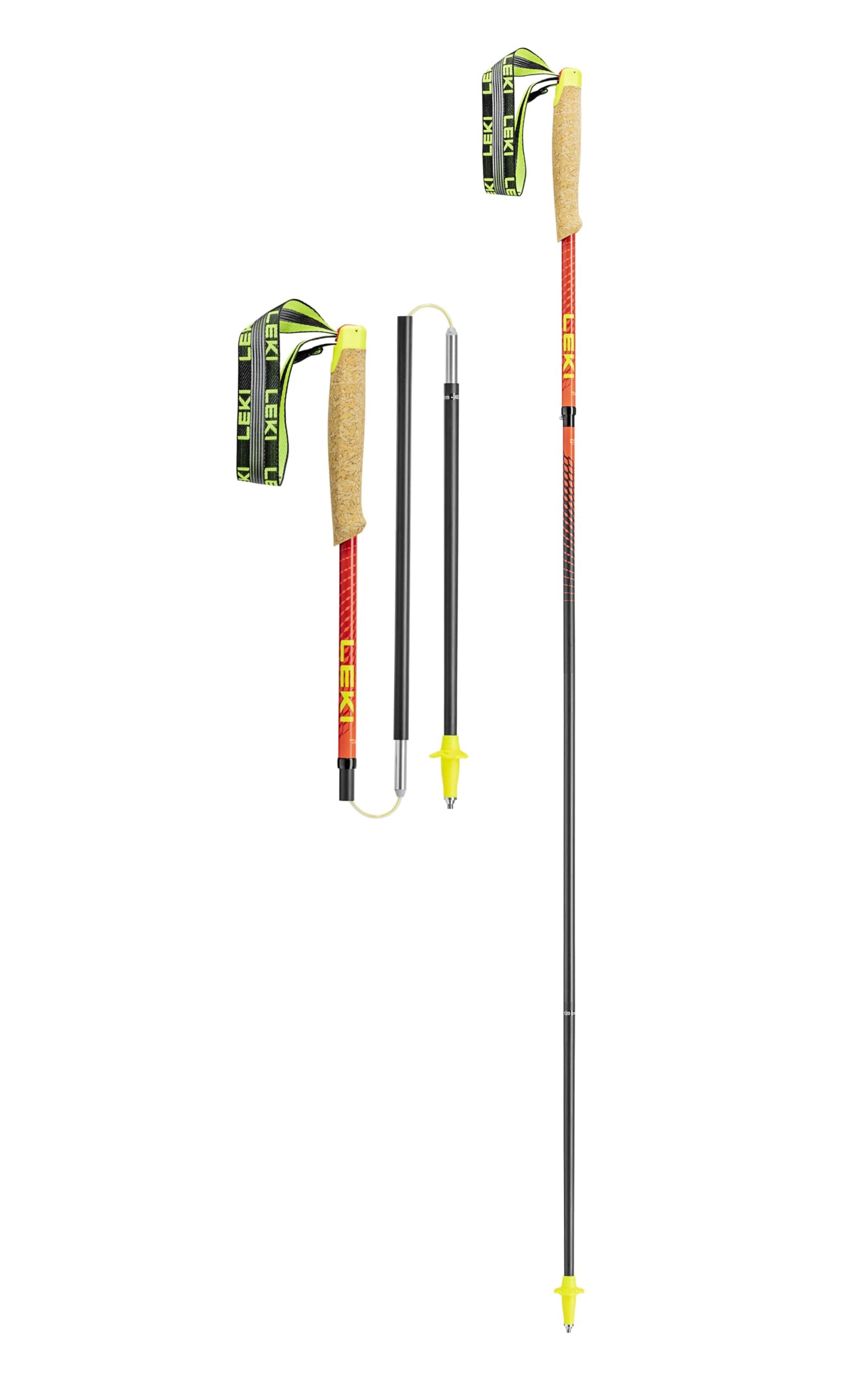 Neotrail Pro FX.One Superlite Carbon Collapsible Lightweight Trekking Poles for Hiking & Trail Running - Naturalcarbon-Brightred-Rubyred