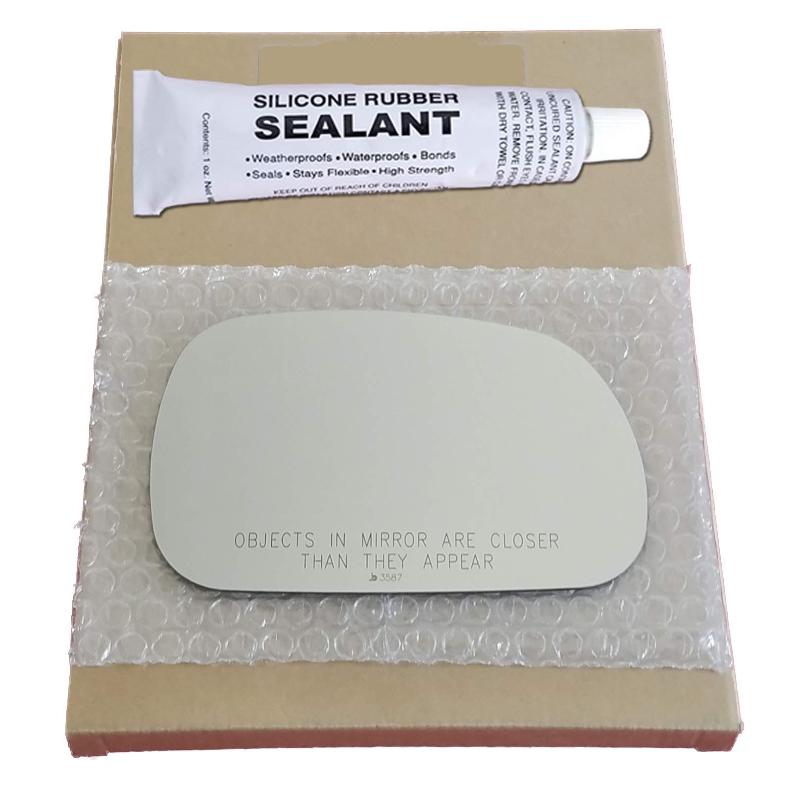 AutoTruckMirrorsUnlimited Mirror Glass Replacement + Silicone Adhesive for 1996-2002 BMW Z3 Passenger Side