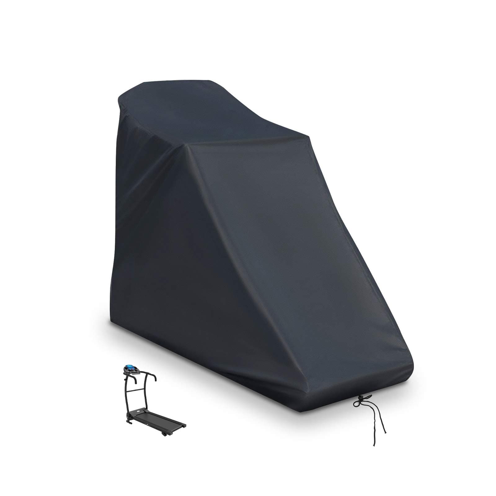 Flymer Treadmill Cover Waterproof Cover for Home Non-Folding Running Machine Outdoor Cover with Zipper and Drawstring Black 200x95x150cm