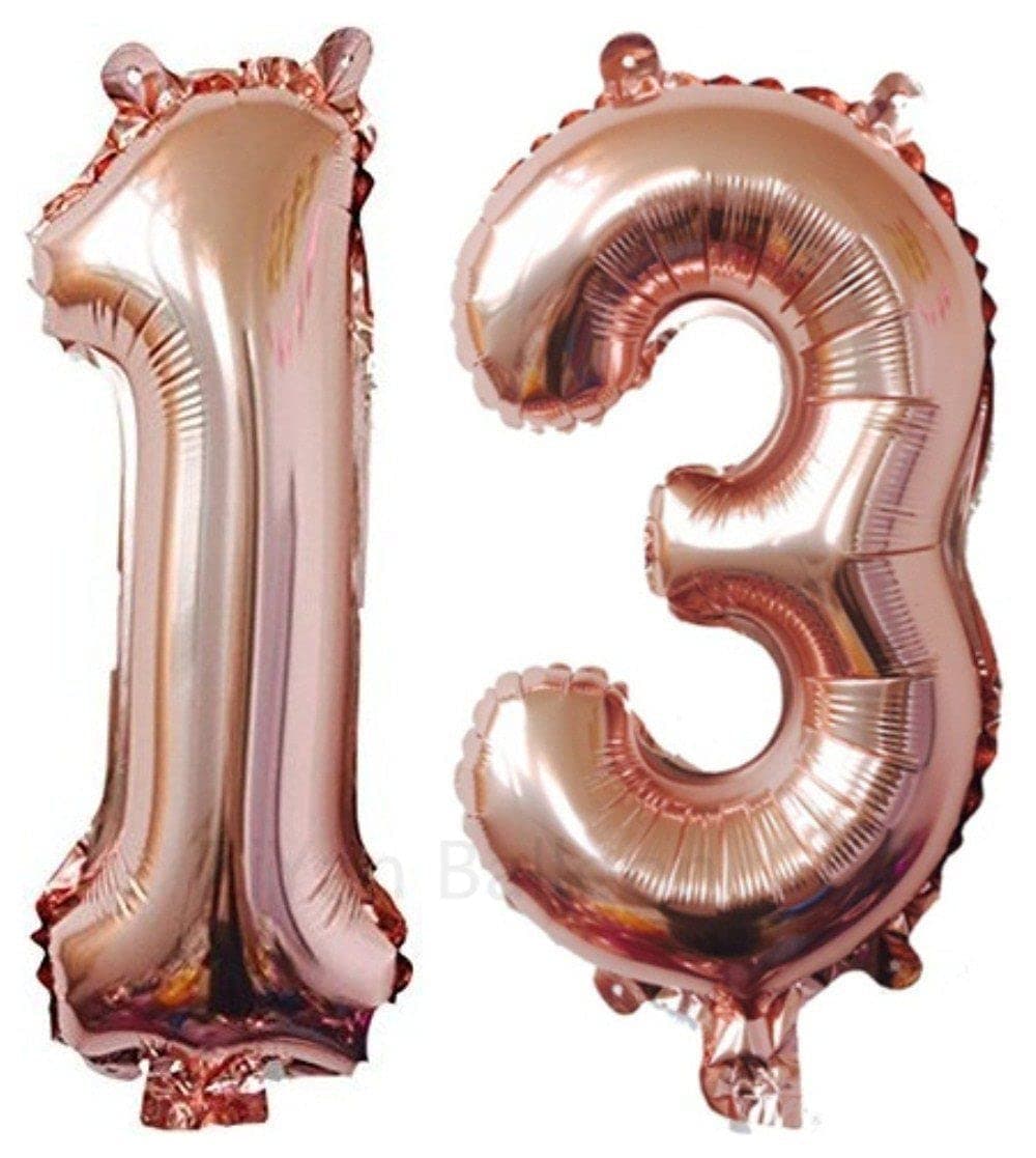 Haven's Treasure® Number Foil Balloon 32" Inch - Rose Gold Colour (ROSE GOLD) (13-ROSE GOLD)