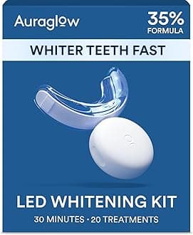 Teeth Whitening Kit, LED Light, 35% Carbamide Peroxide, (2) 5ml Gel Syringes, Tray and Case