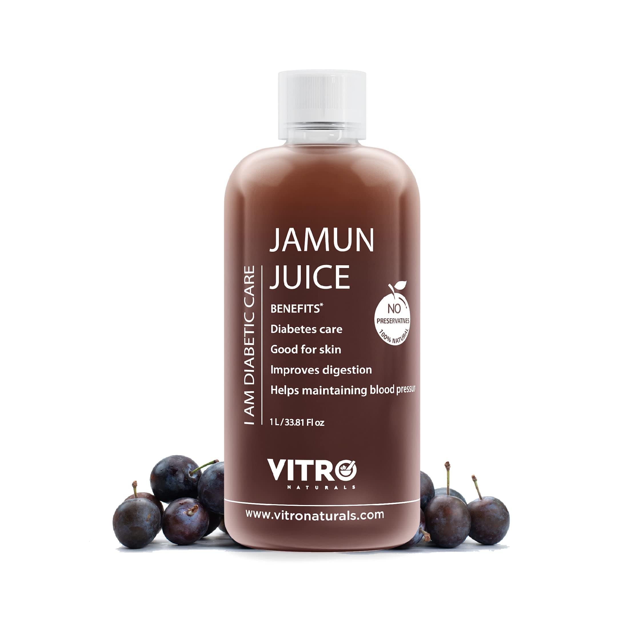Vitro Naturals Jamun Juice 1L | Help Maintain Blood Pressure | Diabetic Care