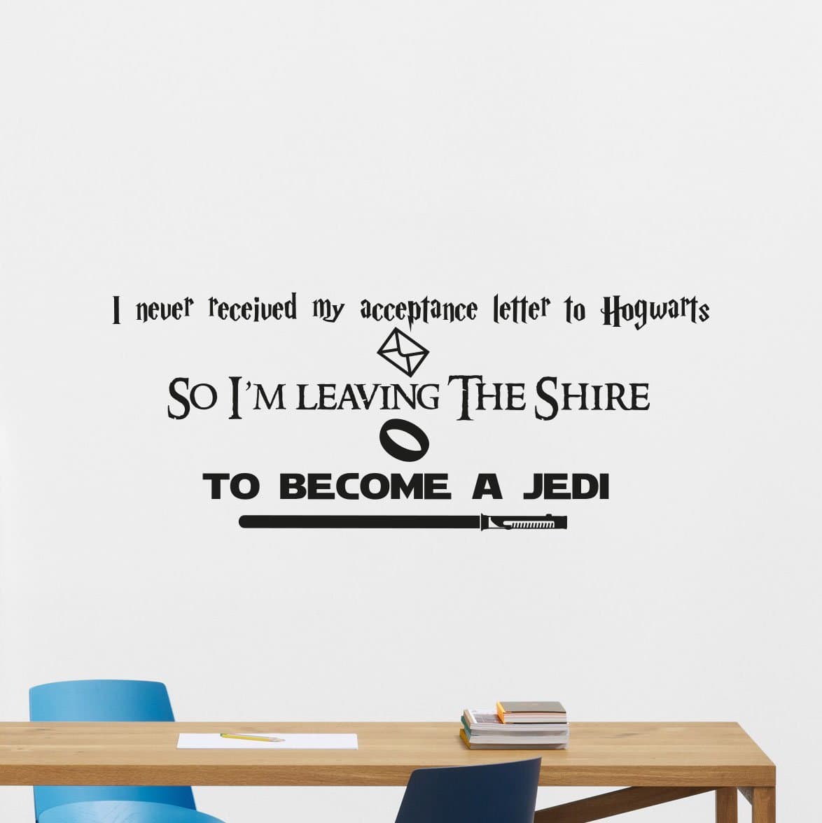 Star Wars Harry Potter Lord Of The Rings Quotes Wall Decal I'm Leaving the Shire To Become A Jedi Vinyl Sticker Cartoons Boy Kids Wall Art Nursery Decor Mural 240crt